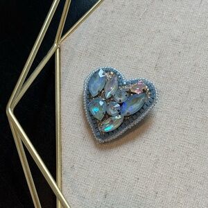 Elegant Silver Heart Brooch
